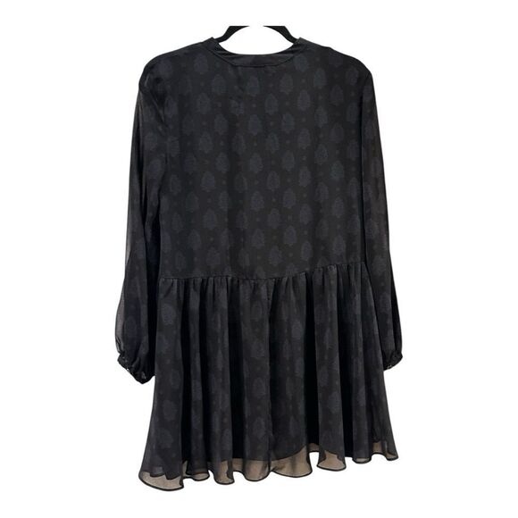 Zara Black Sheer Print Mini Dress - Picture 5 of 13